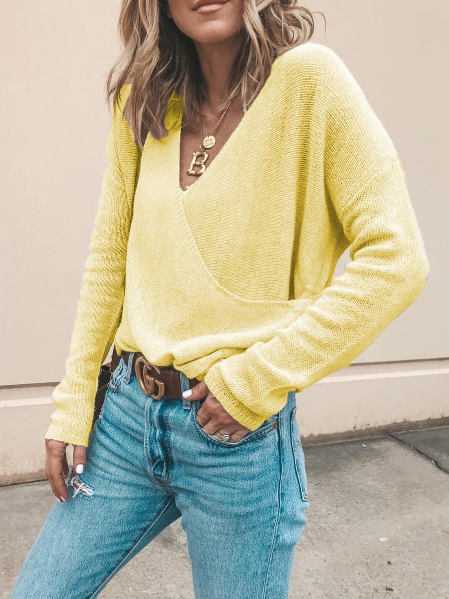 Berg-Feldt | Lässiger Strickpullover mit V-ausschnitt Weich und Leicht Casual Eleganz