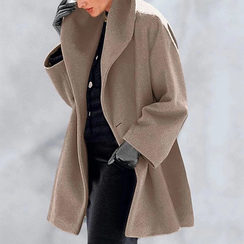Berg-Feldt | Oversized Wollmantel Offene Front Eleganter Komfort
