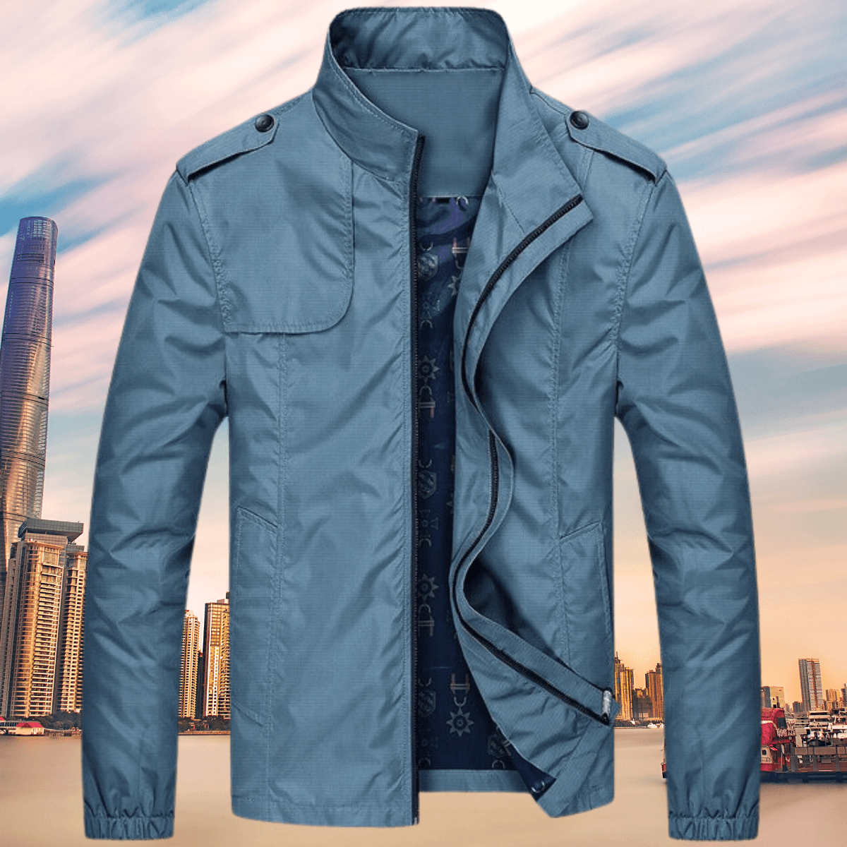 Berg-Feldt | Herren Herbst Freizeit Oxford Jacke mit Kragen