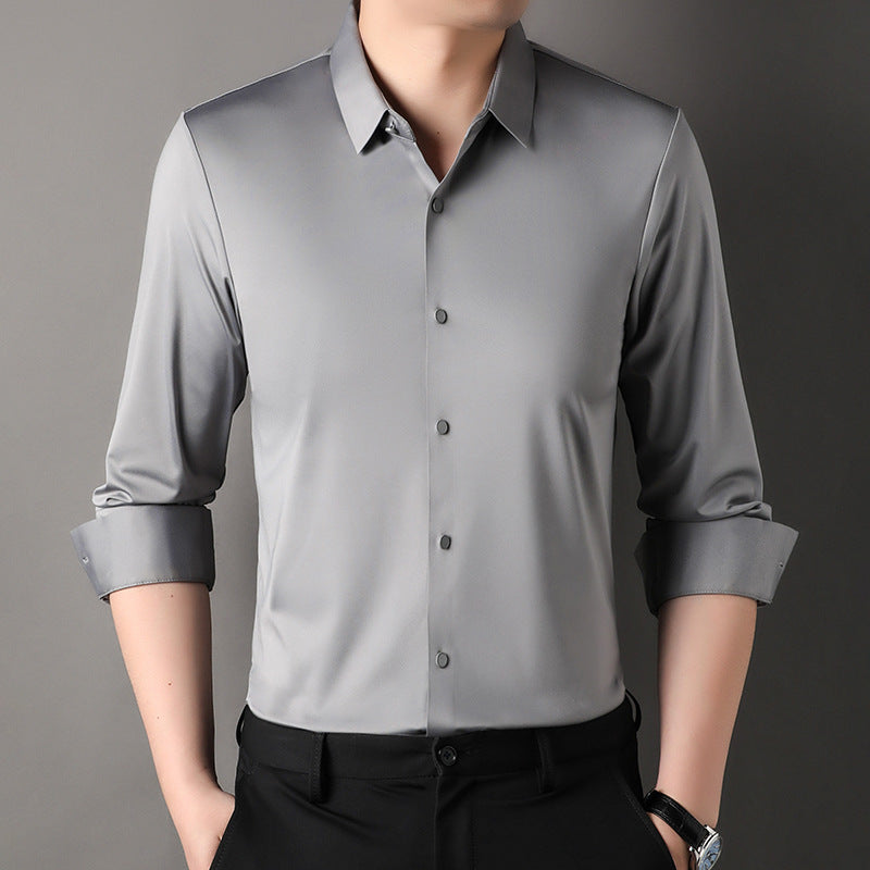 Fudus Chemise décontractée à manches longues micro-élastiques