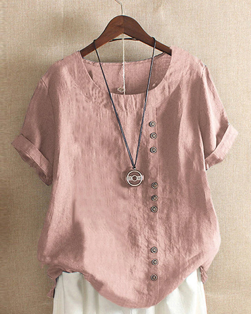 T-shirt estival en lin pour femme - Ivonne (élégant)