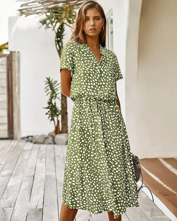 Robe midi d'été élégante de style vintage pour femme - Edeltraud