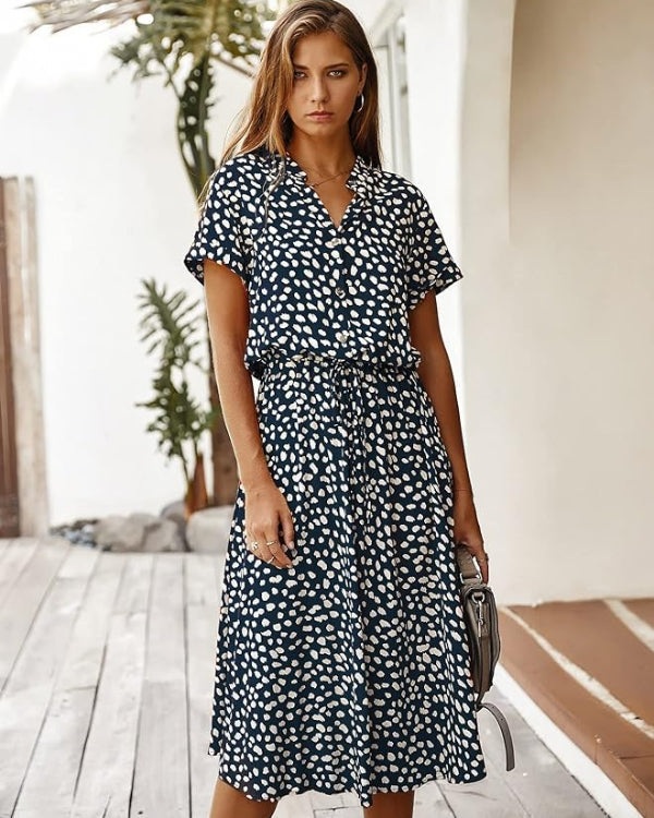 Robe midi d'été élégante de style vintage pour femme - Edeltraud