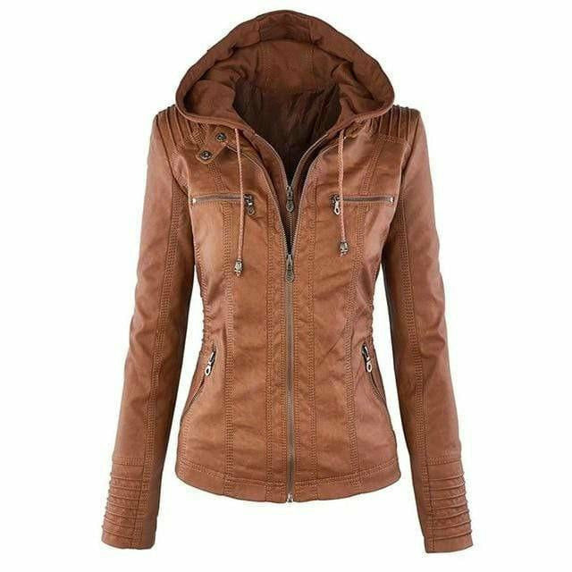 Berg-Feldt | Kapuzenjacke Aus Leder mit Kapuze