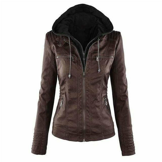 Berg-Feldt | Kapuzenjacke Aus Leder mit Kapuze