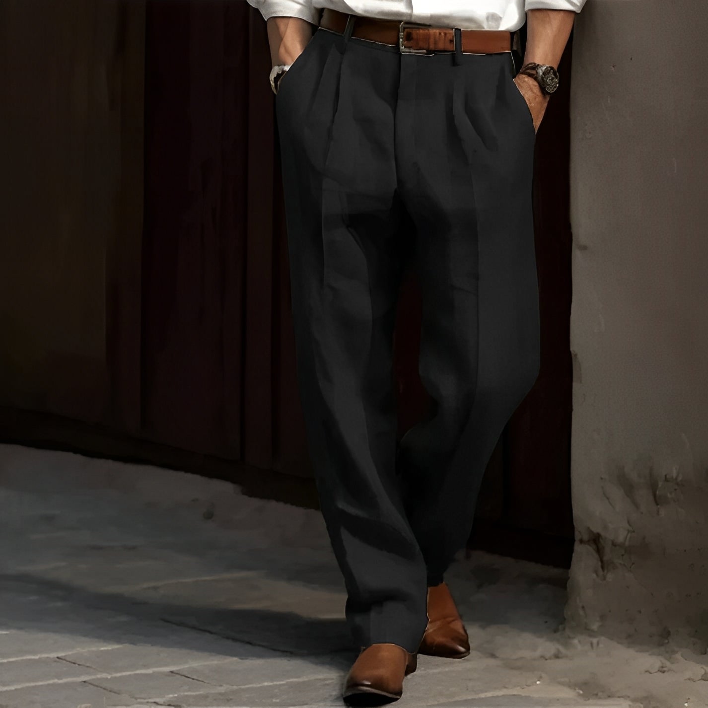 Pantalon pour homme Carlos style rétro en lin
