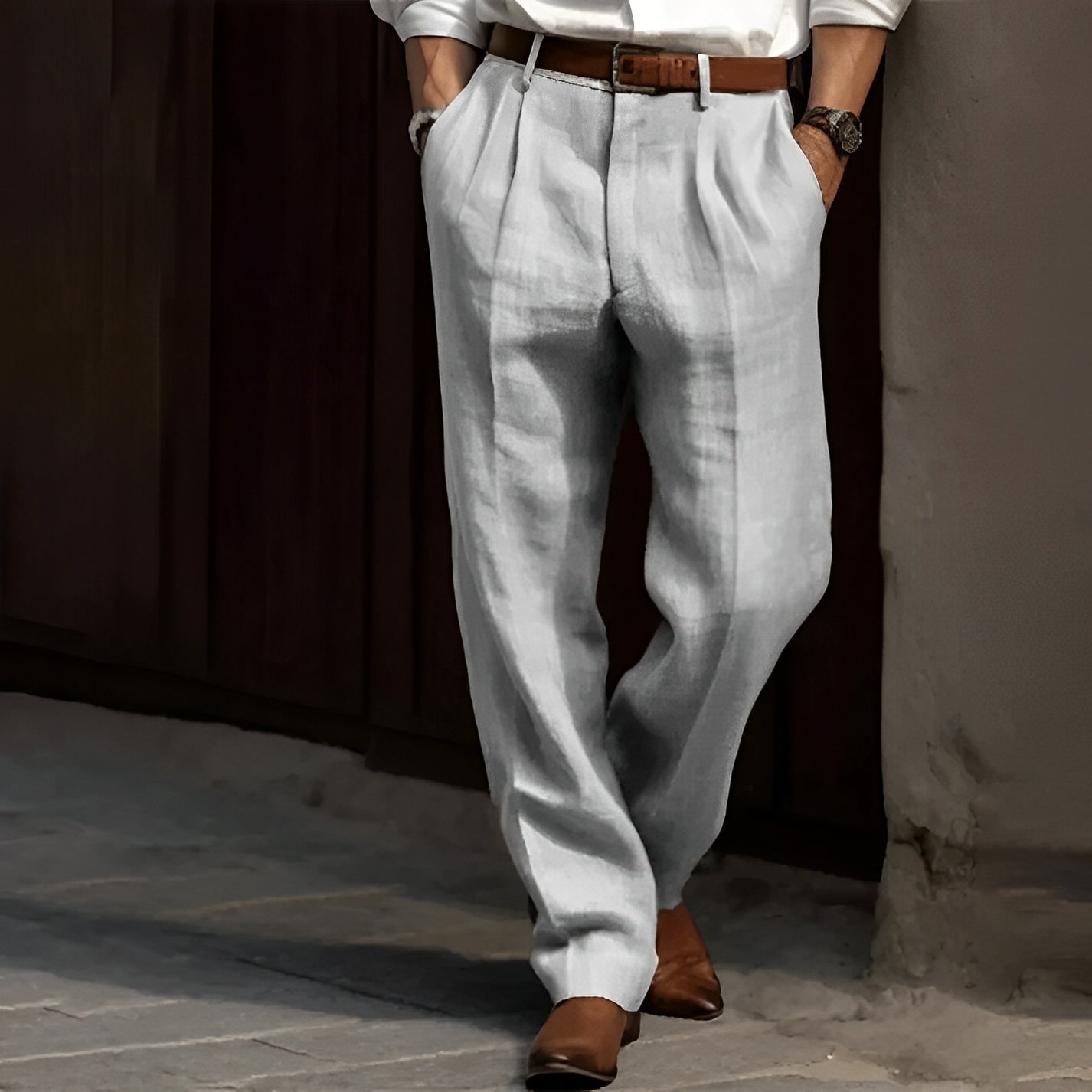Pantalon pour homme Carlos style rétro en lin