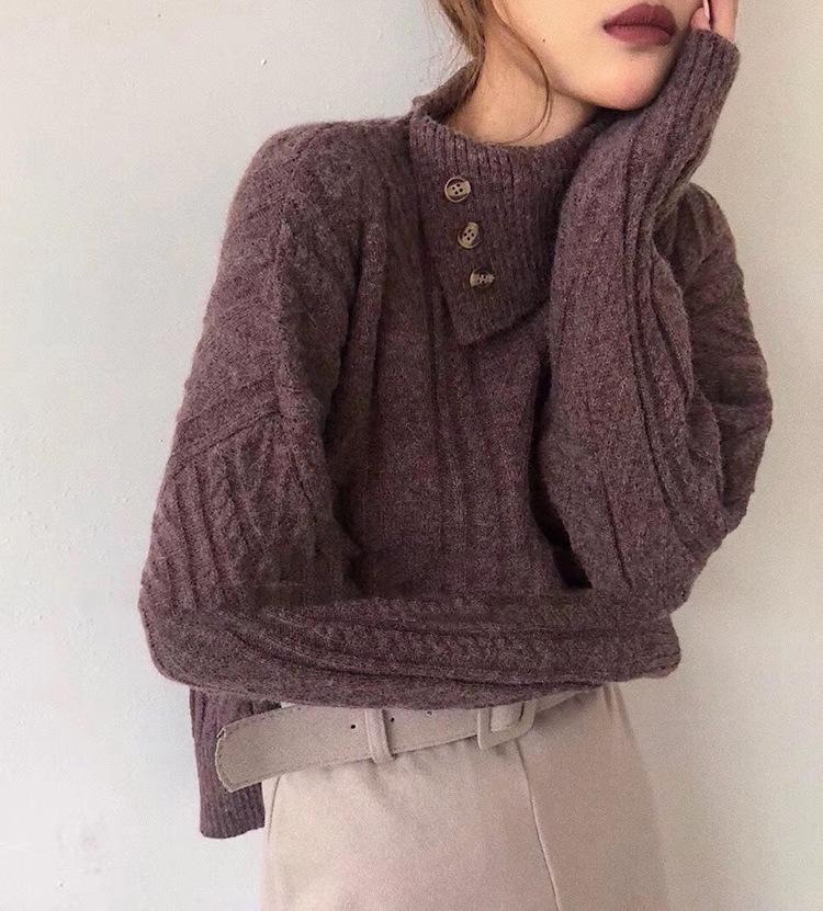 Berg-Feldt | Strickpullover mit Asymmetrischem Kragen Weich und Elegant Zeitloses Design