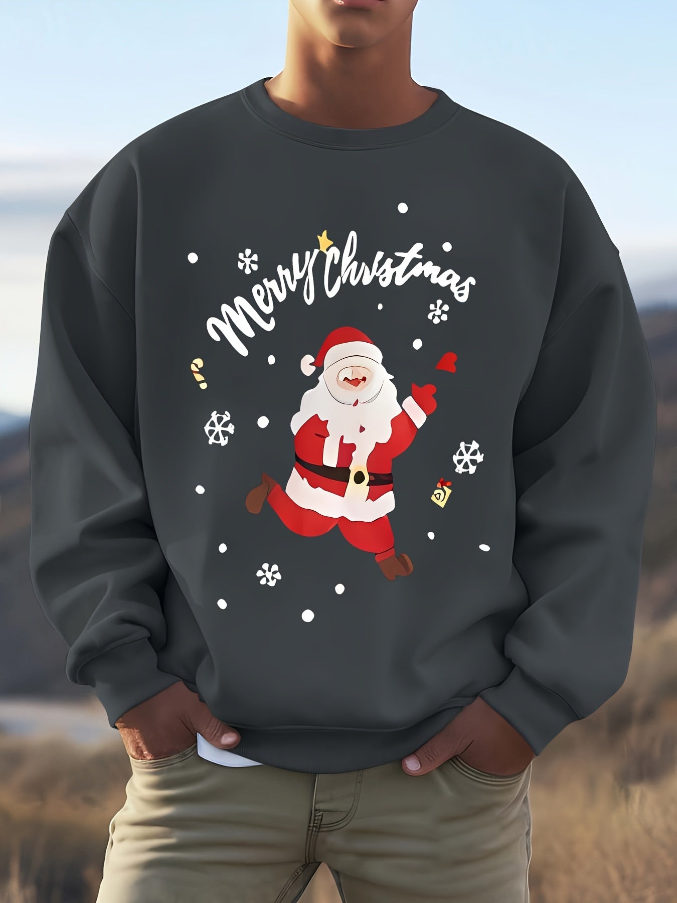 Berg-Feldt | Sweatshirt mit Weihnachtsmotiv Baumwolle Frohe Weihnachten Design
