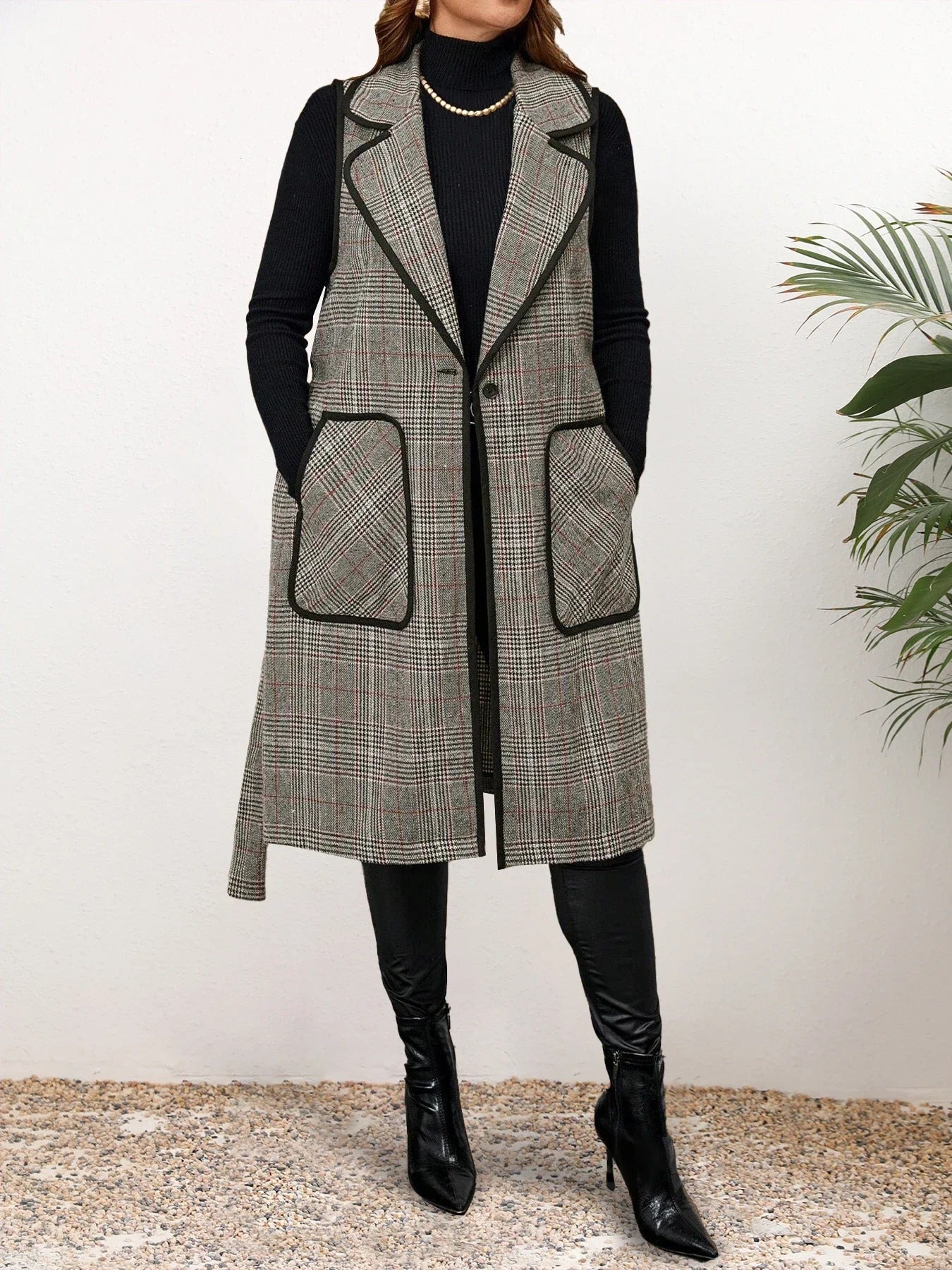 Berg-Feldt | Elegante Ärmellose Weste Im Karodesign