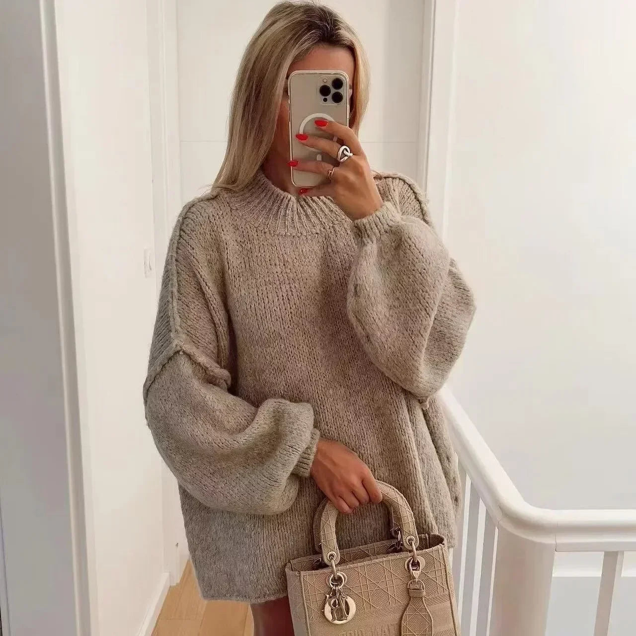 Berg-Feldt | Strickrollkragenpullover mit voluminösen Statement-Ärmeln