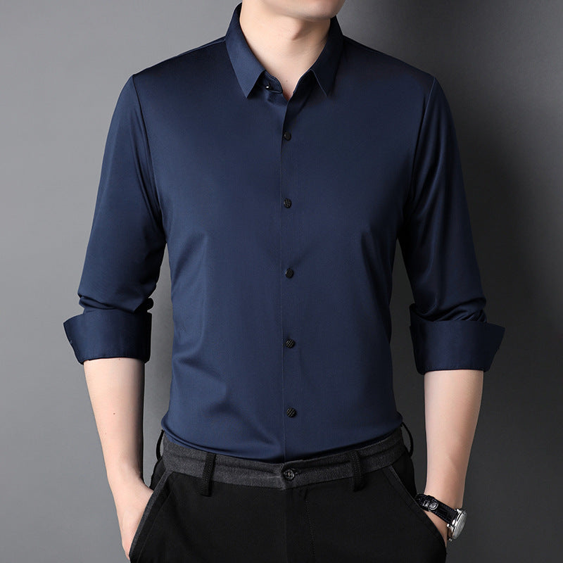 Fudus Chemise décontractée à manches longues micro-élastiques