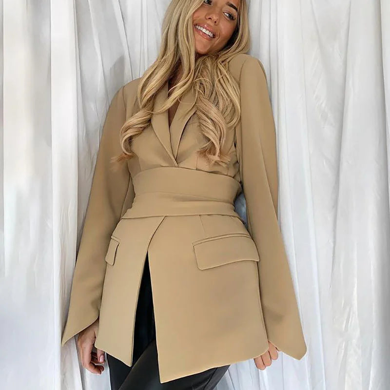 Blazer ceinturé par Avelena | Parfait pour les occasions formelles