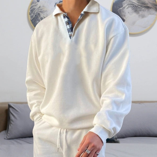 Pull à capuche Bruno pour homme, à manches longues et col en V