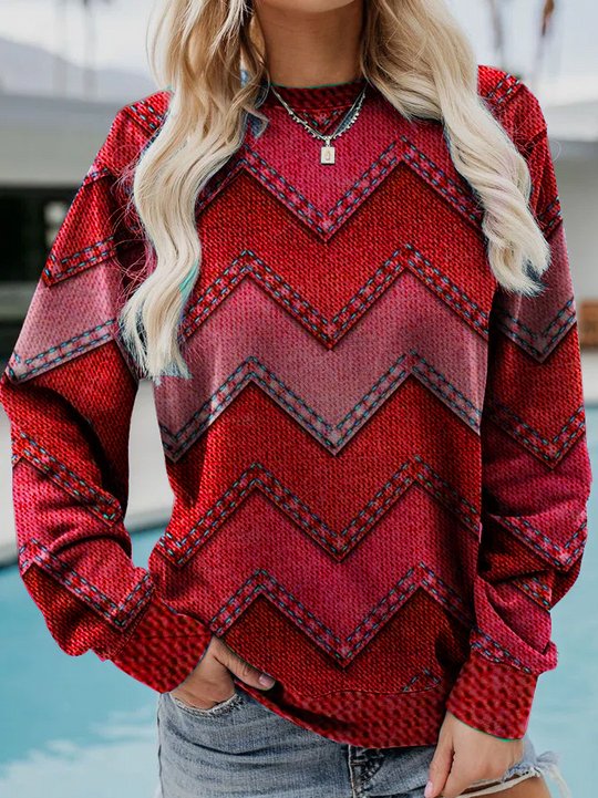Berg-Feldt | Lässiges Sweatshirt mit Zickzack-muster Weich und Trendy Perfekt für Den Alltag