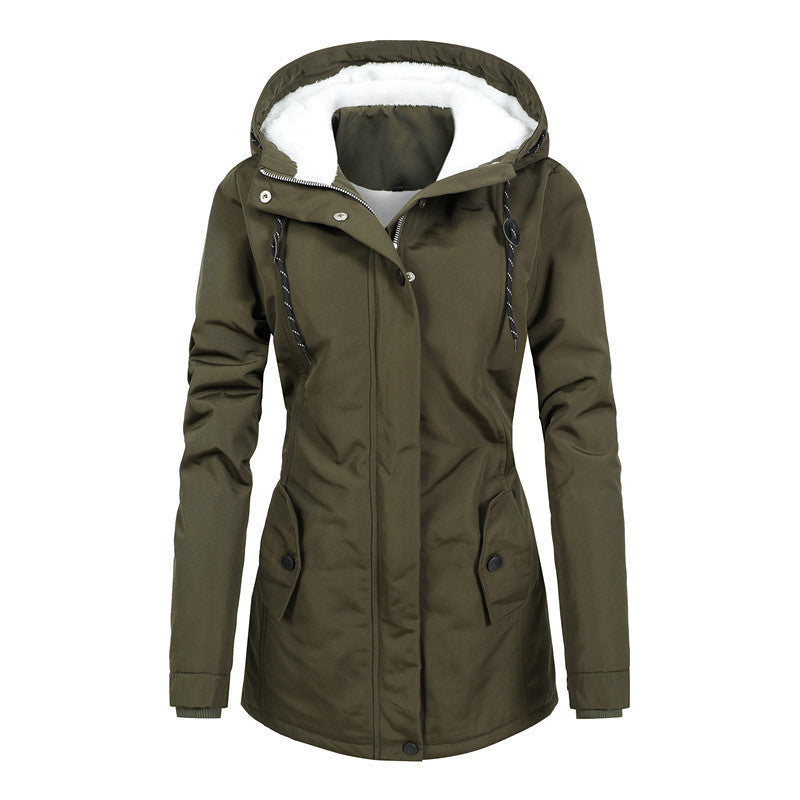 Berg-Feldt | Mit Fleece gefütterte Damenjacke mit Kapuze und Kordelzug