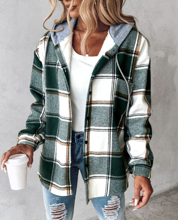 Berg-Feldt | Karo-Hoodie mit Kordelzug für Damen