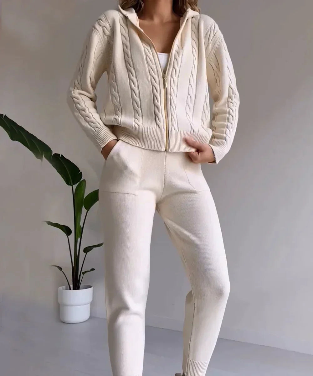 Berg-Feldt | Satz Aus Twist Jacquard Pullover und Strickjacke