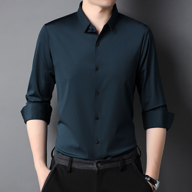 Fudus Chemise décontractée à manches longues micro-élastiques