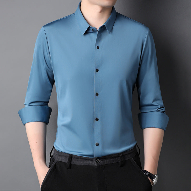 Fudus Chemise décontractée à manches longues micro-élastiques