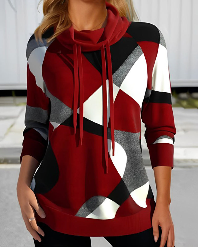 Pull d'hiver géométrique pour femme
