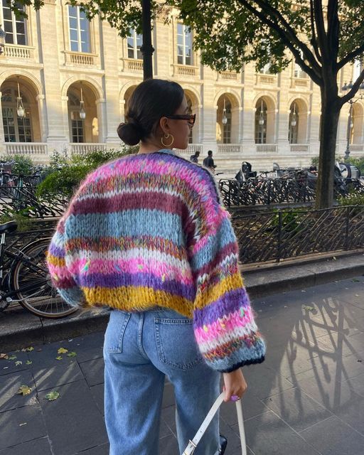Berg-Feldt | Gestreifter Offener Pullover