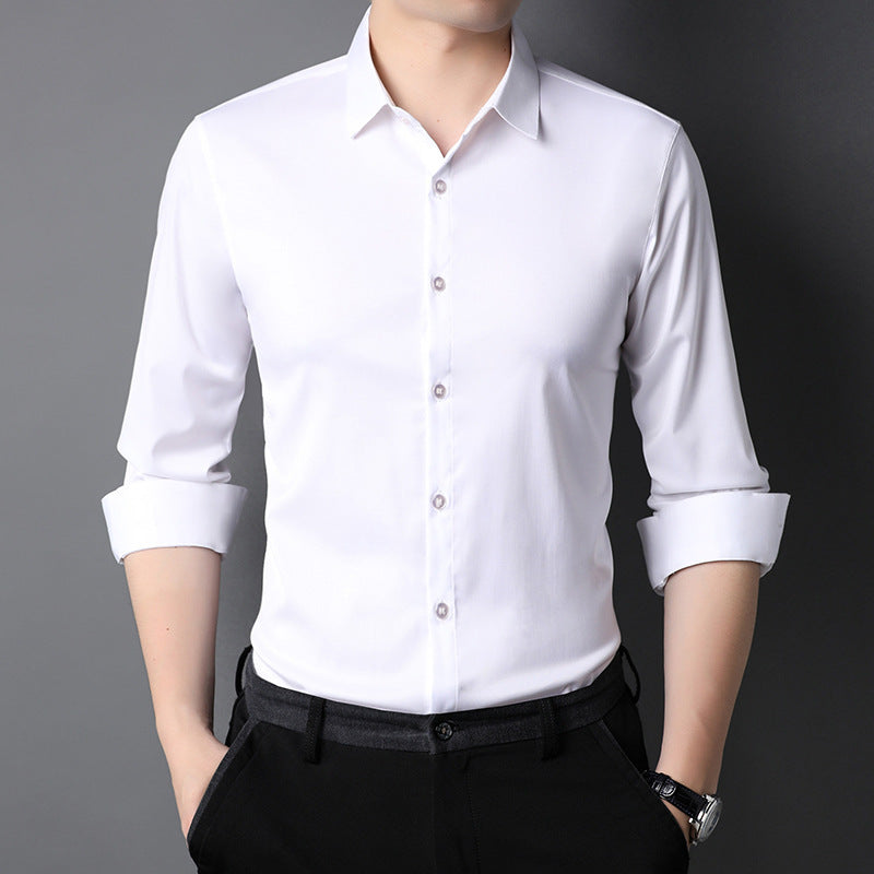 Fudus Chemise décontractée à manches longues micro-élastiques