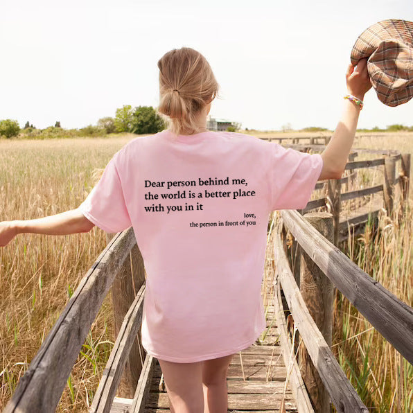 T-shirt ras du cou imprimé pour femme Fudus