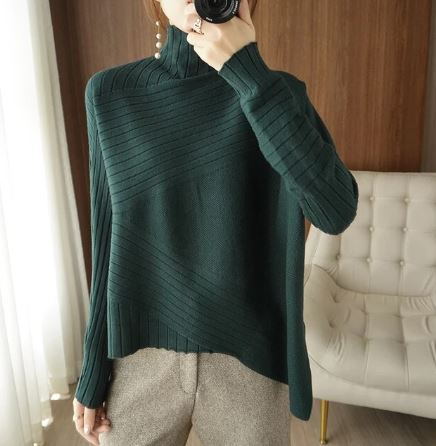 Berg-Feldt | Sweater - Gemütlicher asymmetrischer Ripp-Turtleneck-Pullover