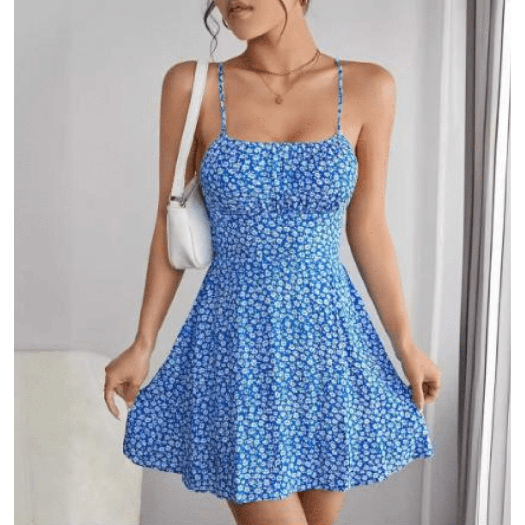 Giselrike : Robe à bretelles imprimée de fleurs