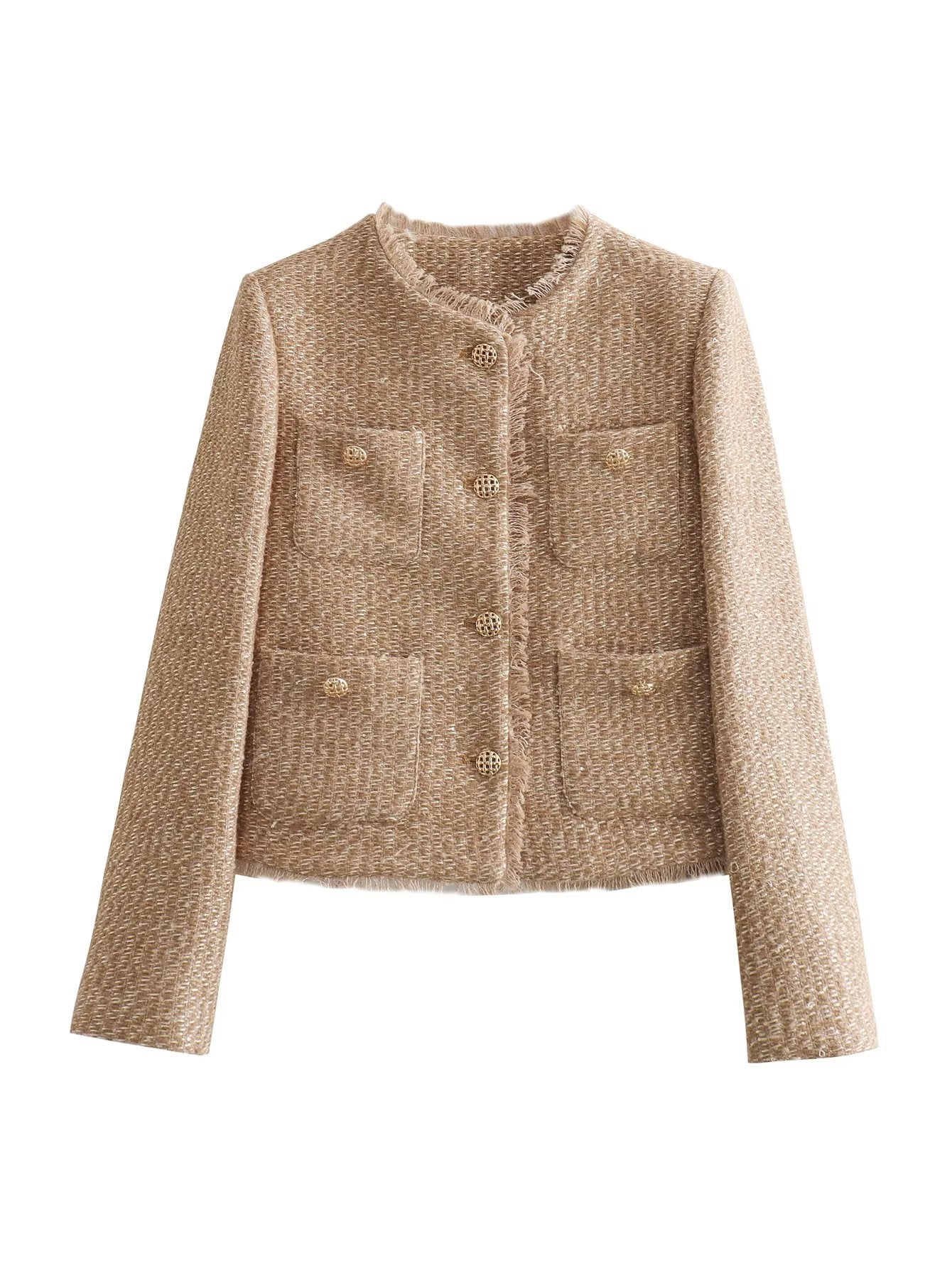 Berg-Feldt | Luxuriöse Goldknopf Jacke Tweed Exklusiv, Raffiniert