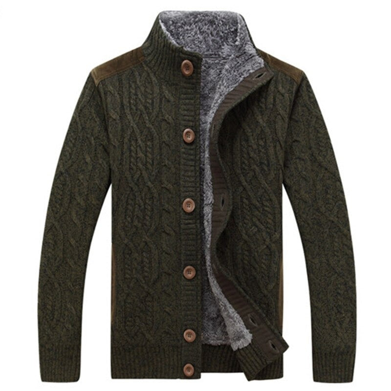 Gilet torsadé pour homme avec doublure polaire douce