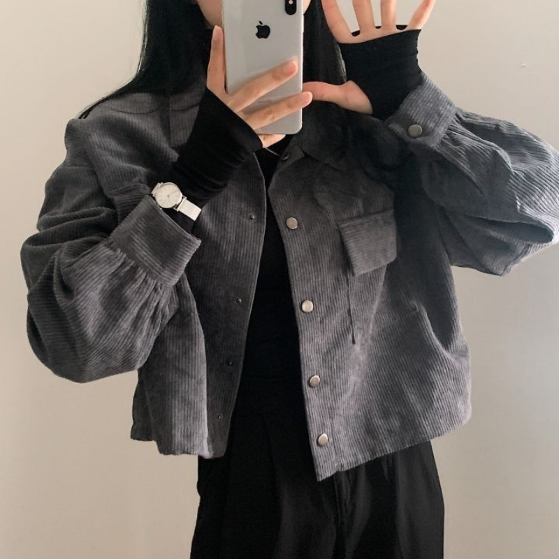 Veste courte en velours côtelé