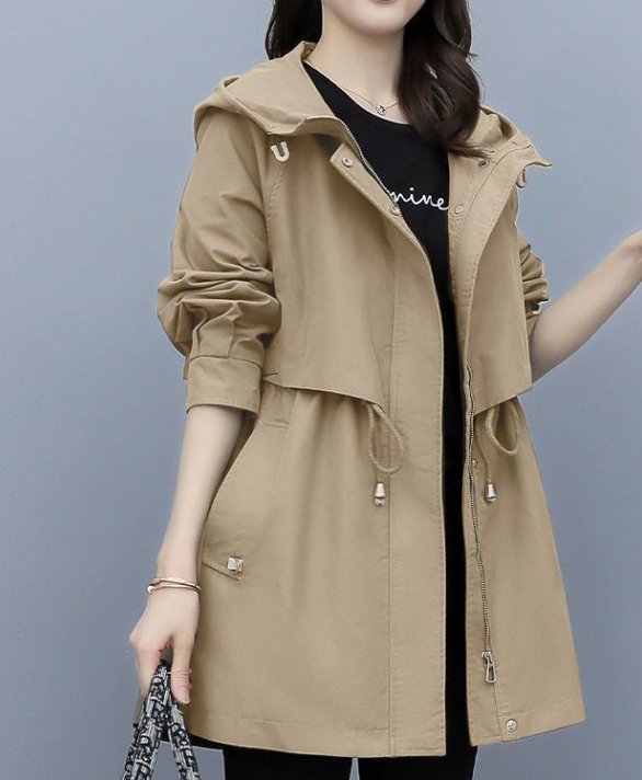 Berg-Feldt | Langer Wasserdichter Trenchcoat für Damen Mit Kapuze