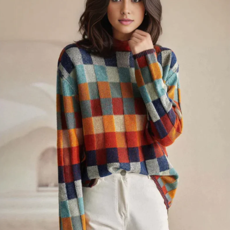 Berg-Feldt | Patchwork-Rollkragenpullover