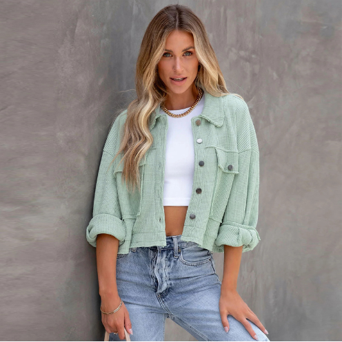 Berg-Feldt | Lässige Kurze Jacke Baumwolle Leicht und Trendy