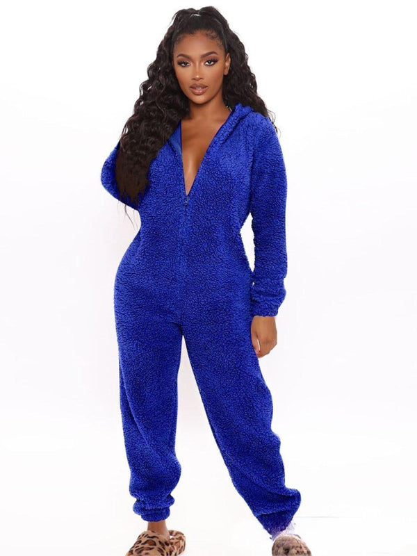 Combinaison Pyjama Berg-Feldt à Capuche Manches Longues et Pantalon en Polaire pour Loisirs