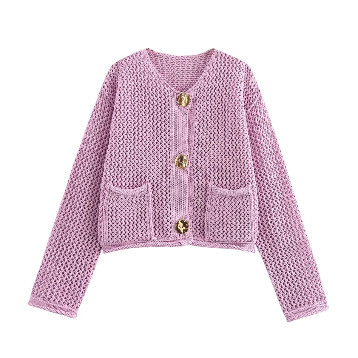 Berg-Feldt | Strickjacke mit Goldenen Knöpfen Perfekt für Den Herbst