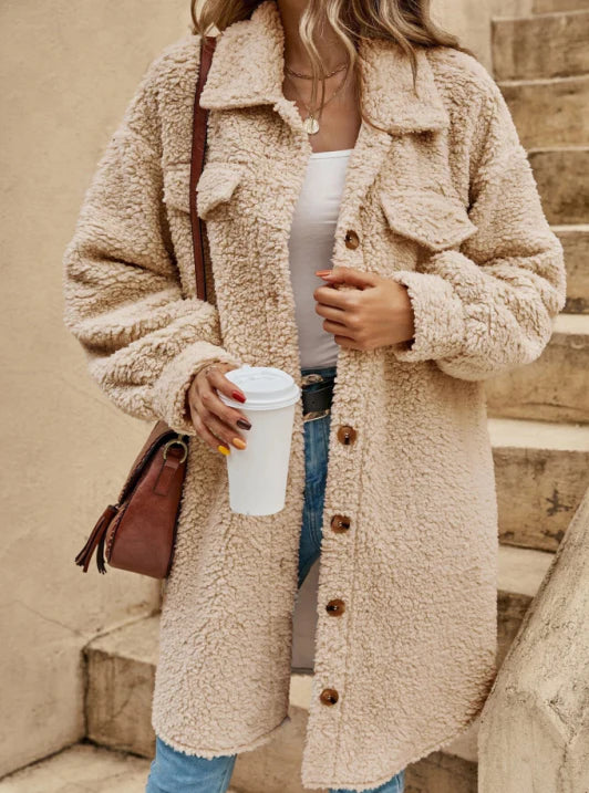 Berg-Feldt | Übergroßer Damen-Teddy-Mantel Winter