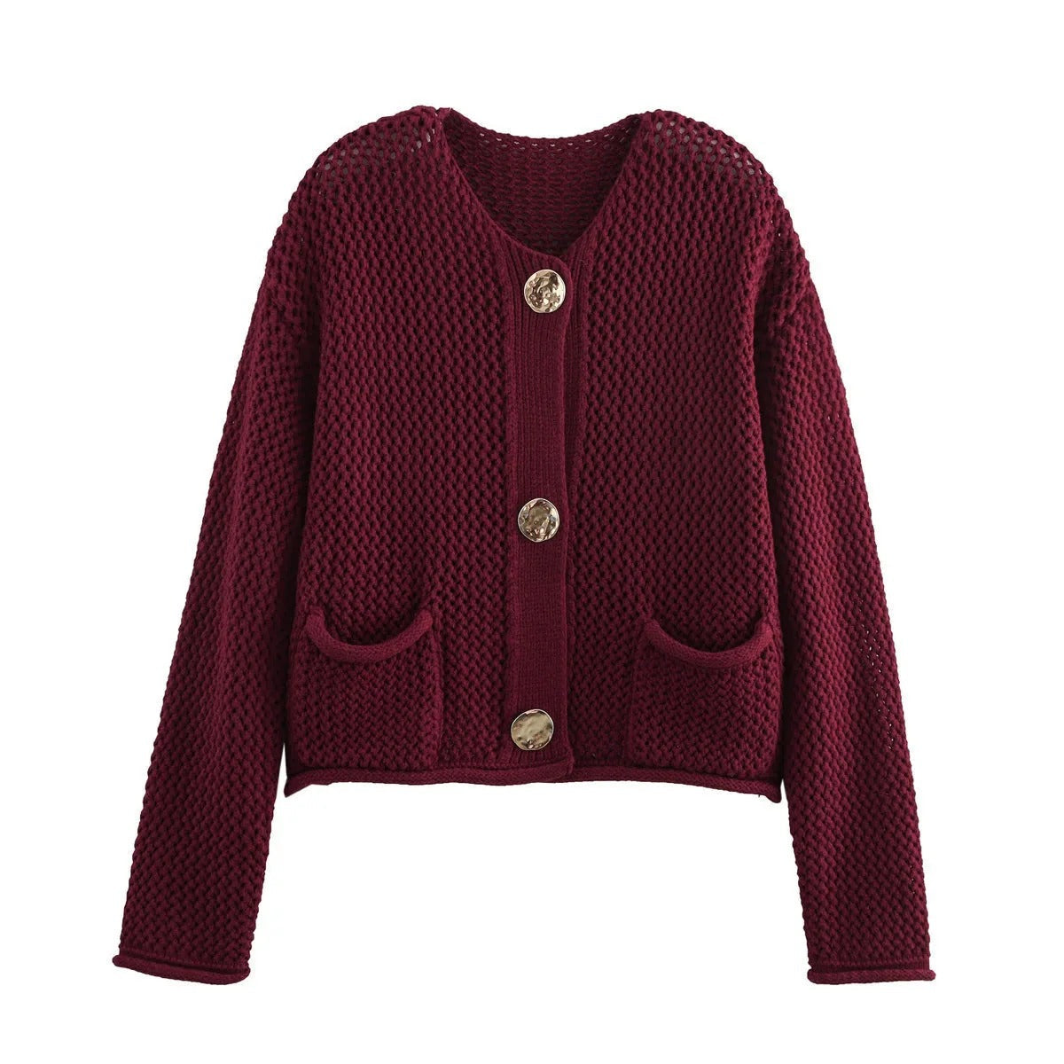 Berg-Feldt | Strickjacke mit Goldenen Knöpfen Perfekt für Den Herbst