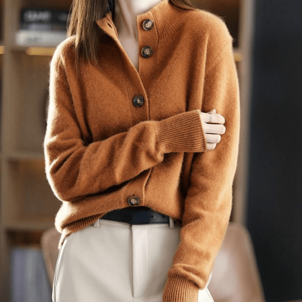 Berg-Feldt | Cardigan Confortable en Maille pour Femme avec Col et Boutons