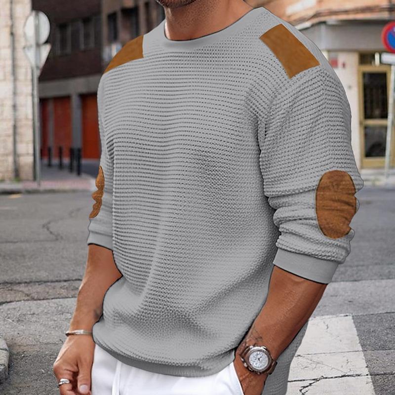 Berg-Feldt | Pull en tricot blanc avec empiècements en daim marron