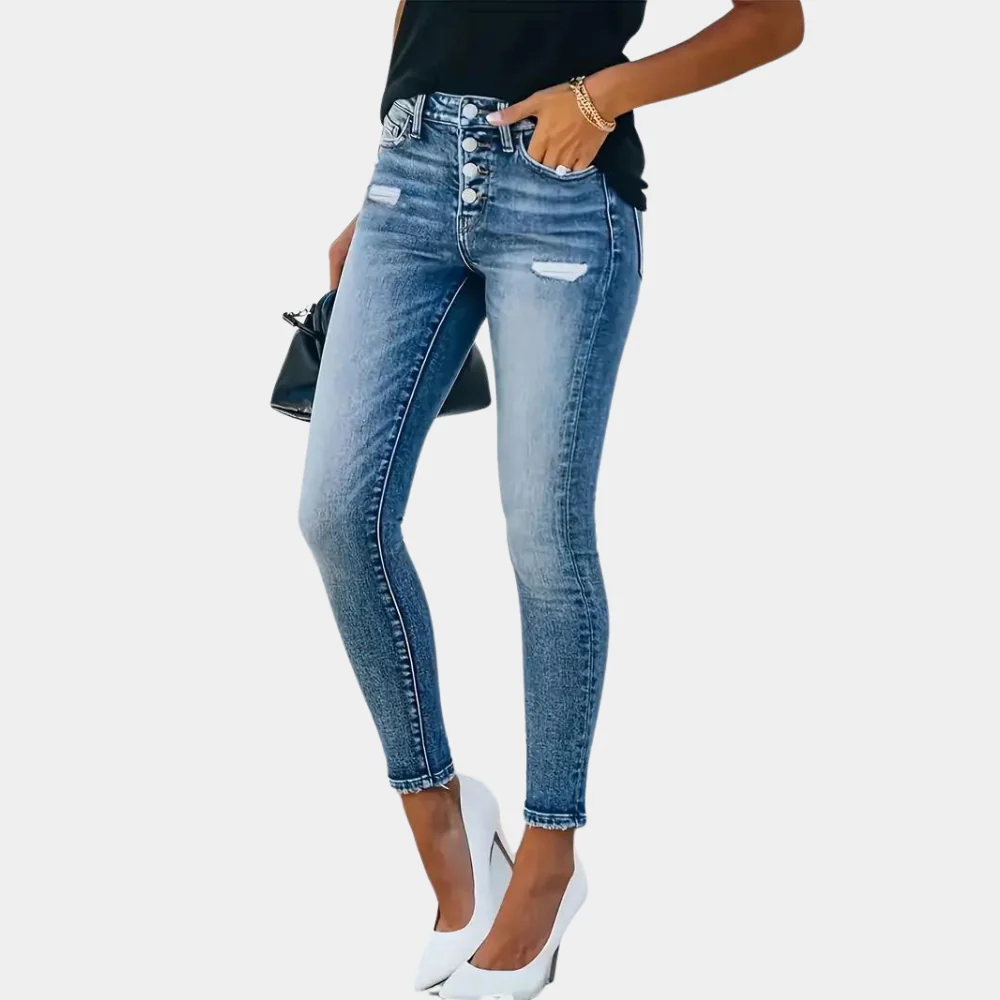 Berg-Feldt | Stretch Damenjeans mit Hohem Bund
