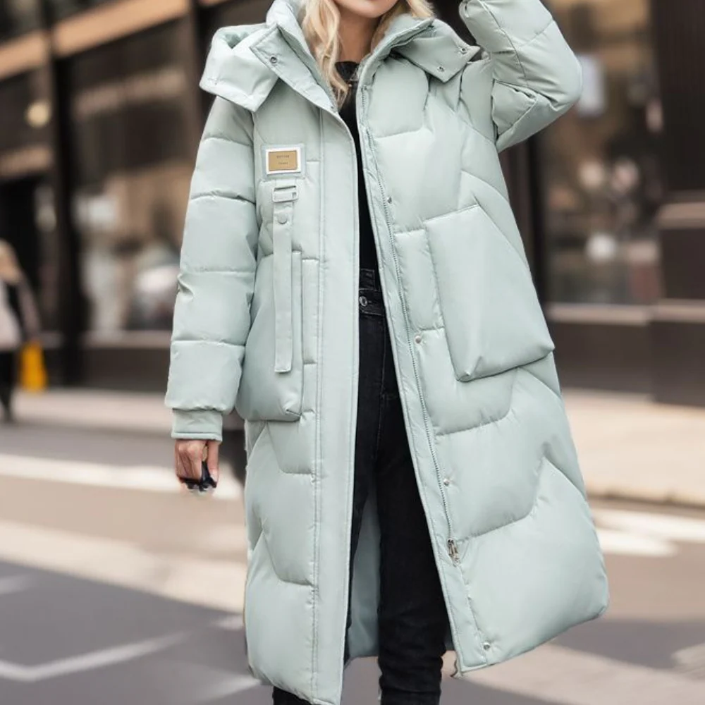 Berg-Feldt | Steppjacke - Oversized Passform - Lange Länge - Mit Kapuze - Warme Isolierung