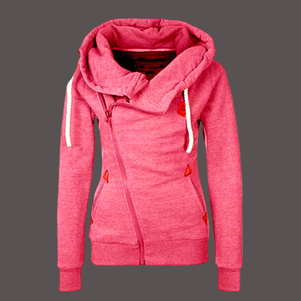Berg-Feldt | Kapuzenpullover Jacke Asymmetrischer Reißverschluss