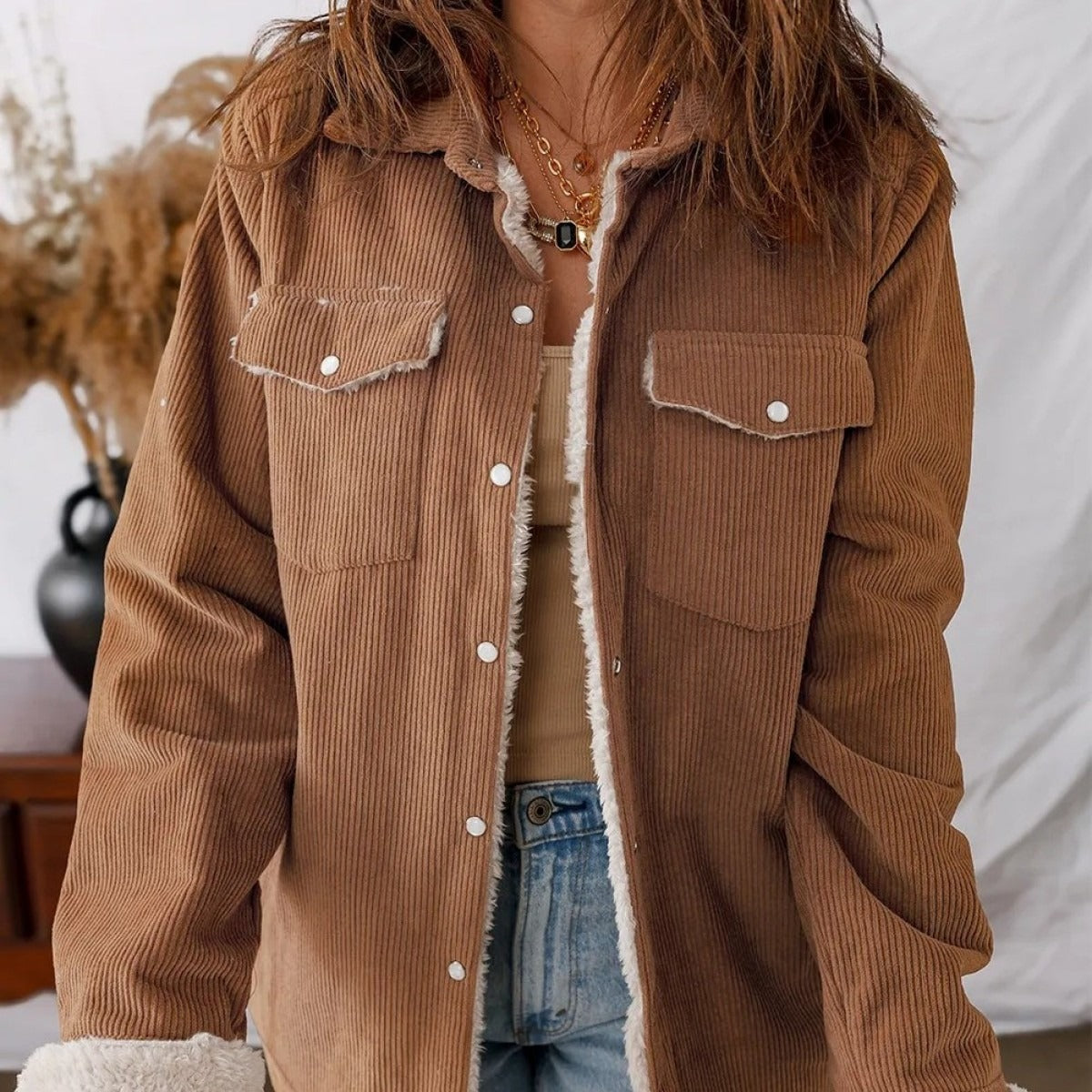 Berg-Feldt | Veste en velours côtelé doublée polaire Liora pour femme