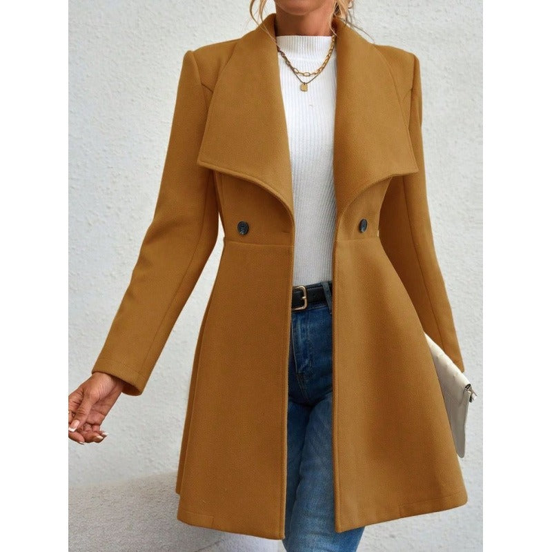 Berg-Feldt | Manteau en laine - Coupe slim - Longueur longue - Coupe près du corps - Col classique