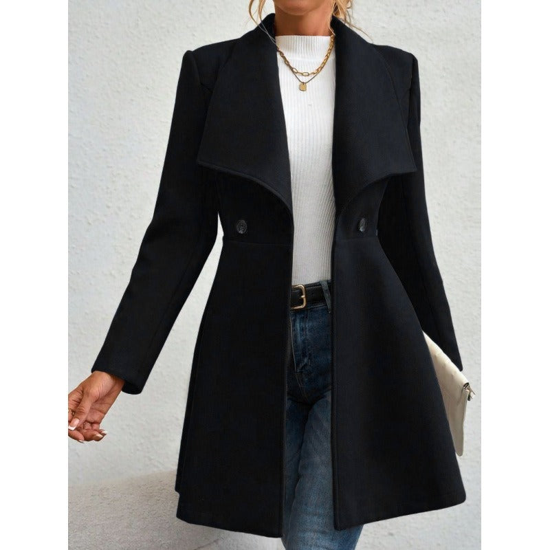 Berg-Feldt | Manteau en laine - Coupe slim - Longueur longue - Coupe près du corps - Col classique