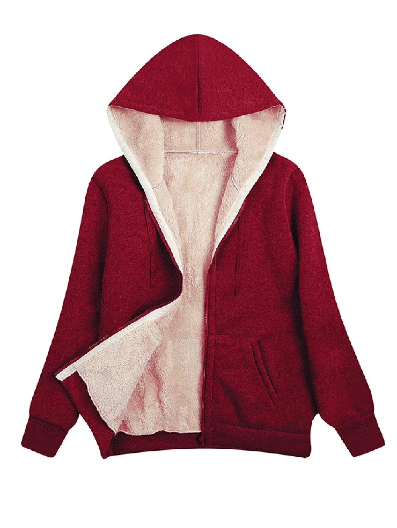 Berg-Feldt | Fleecejacke - Relaxed Fit - Plüschfutter - Mit Kapuze und Reißverschluss