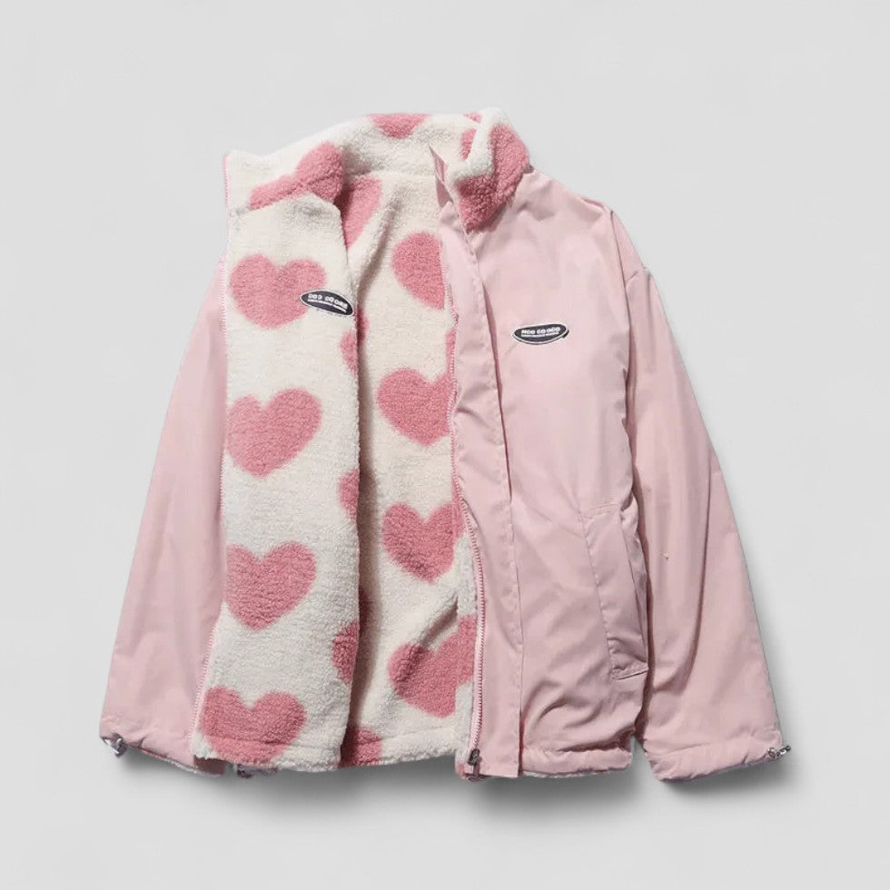 Berg-Feldt | Manteau réversible avec doublure cœur Veste douillette à fermeture éclair